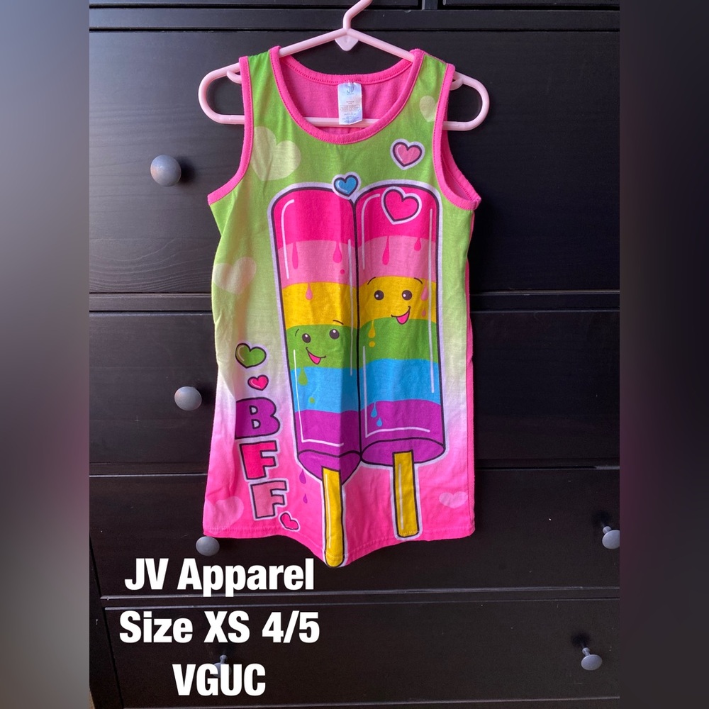 Girls Size XS 4/5 Nightgown Pajamas by JV Apparel, BFF, VGUC